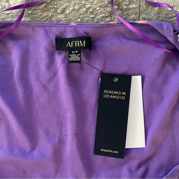 AFRM REVOLVE Purple Floral Mesh Bustier Top Size Small - Picture 5 of 5